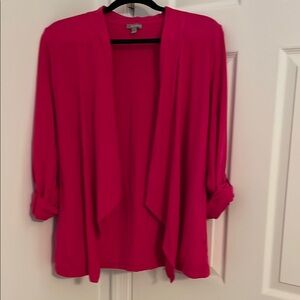 T by Talbots Vibrant Pink Open Front Cardigan